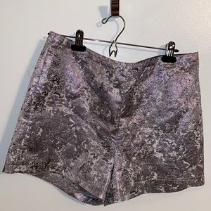 Silver Sparkle High Waisted Shorts